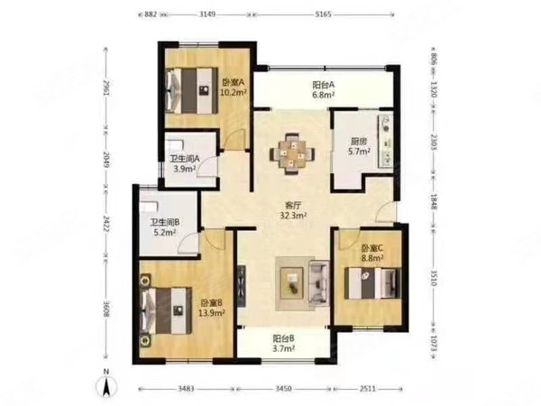 西安莲湖土门富力开远城a区特价月付精美阳台单间多套土门市场第一