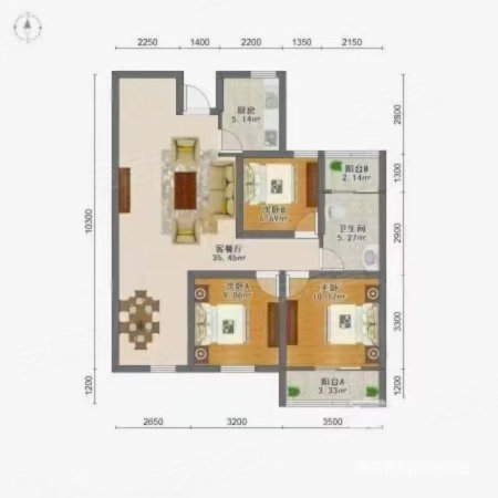 瑞福城凤仪东园3室1厅1卫88㎡南北159万