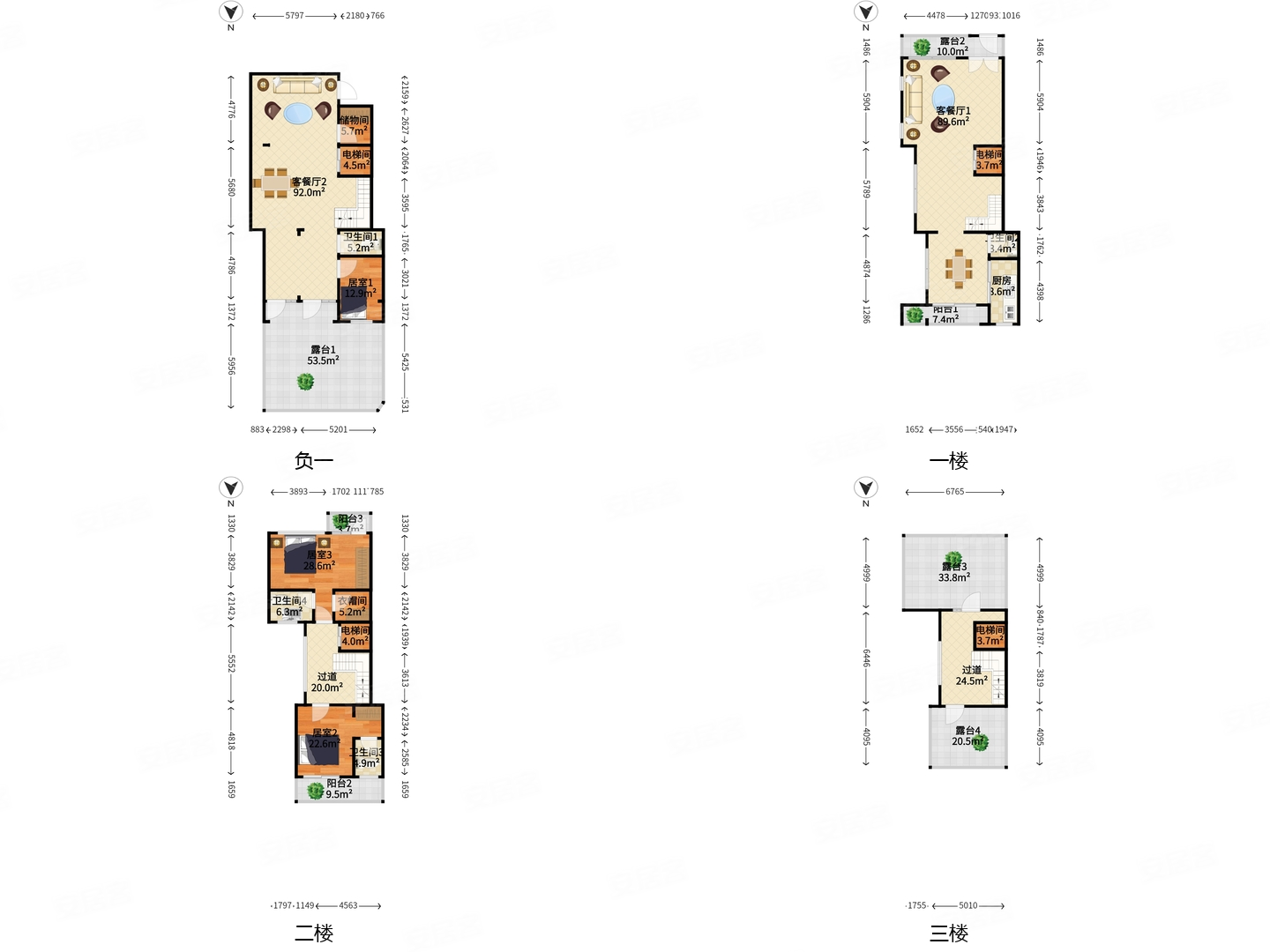 龙光城别墅带电梯高楼层采光充足满五联排别墅