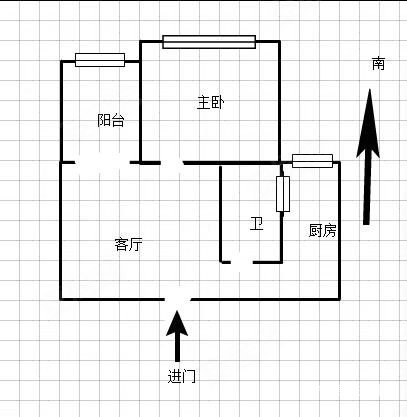 阳光水岸苑(公寓住宅)1室1厅1卫63.39㎡西南286万