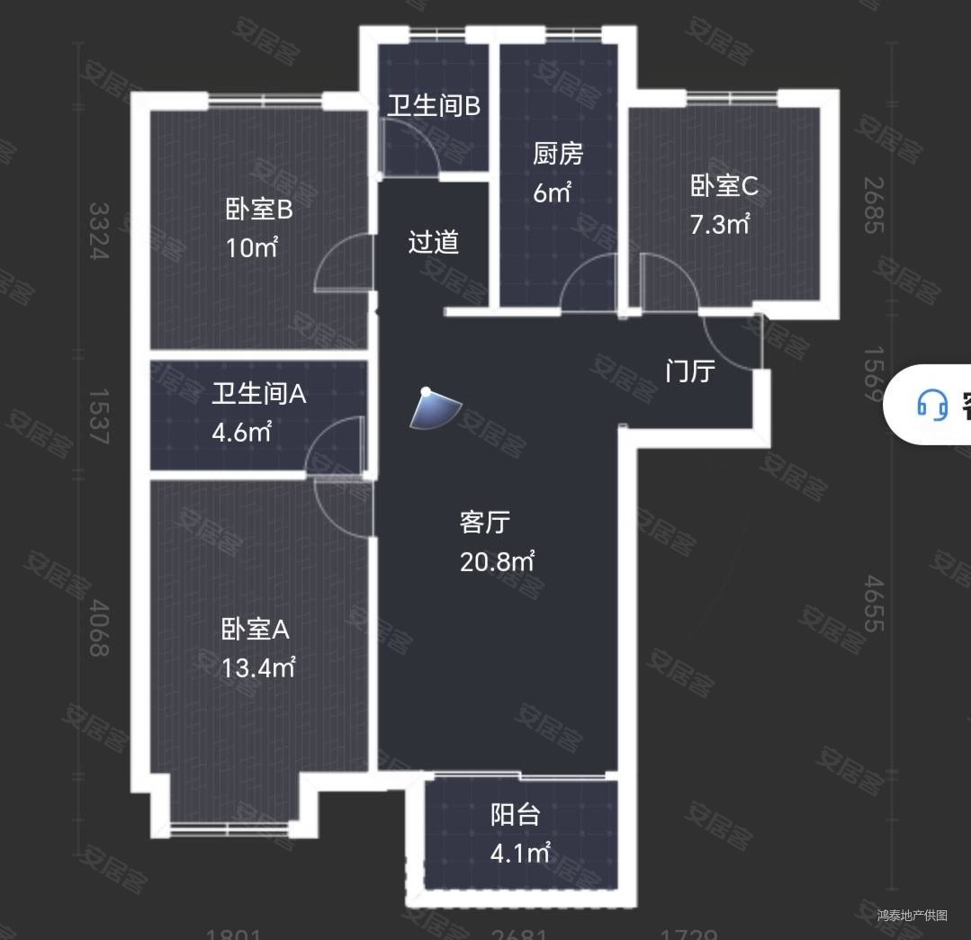 万科城润园二手房,200万,3室2厅,2卫,108平米-西安安居客