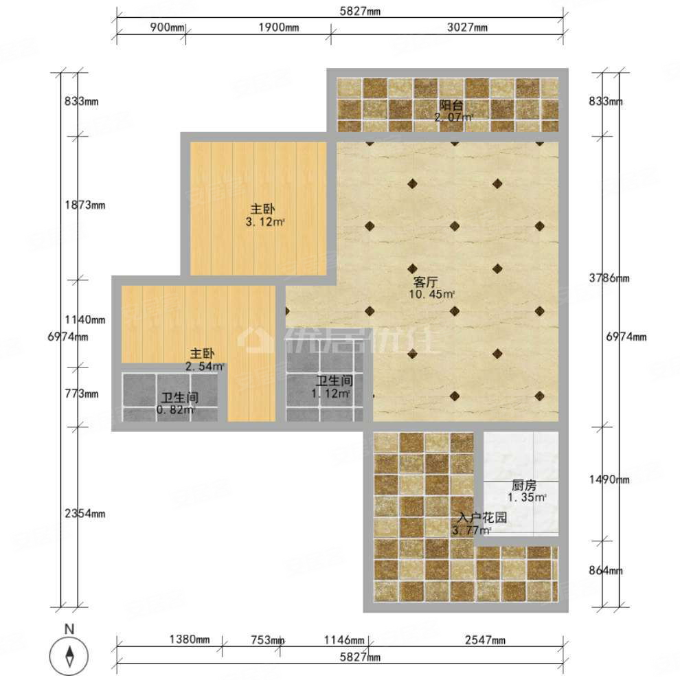 堤岸春晓2室2厅2卫93㎡南56.5万