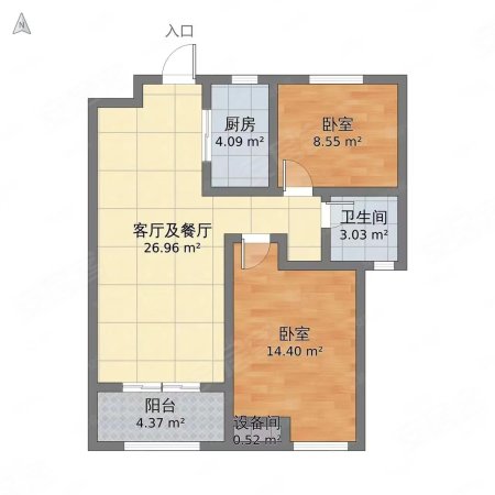 梧桐华池小区2室2厅1卫88㎡西59.8万