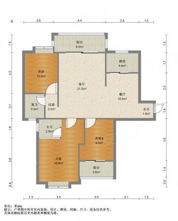 天赐良园3室2厅2卫116.29㎡南北153万