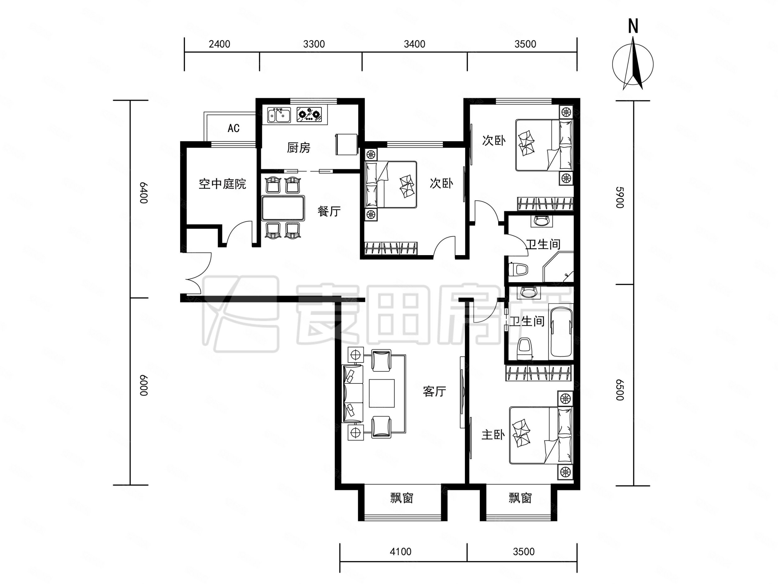 朝阳北苑(润泽公馆)家私齐全!高楼层全天采光!品质社区!
