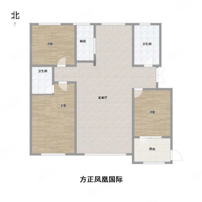 方正凤凰国际3室2厅2卫165㎡南205万