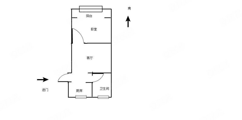 凌兆八村2室1厅1卫50㎡南北200万