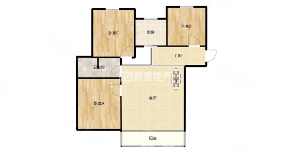 上海之春二期3室2厅1卫102㎡南北98万