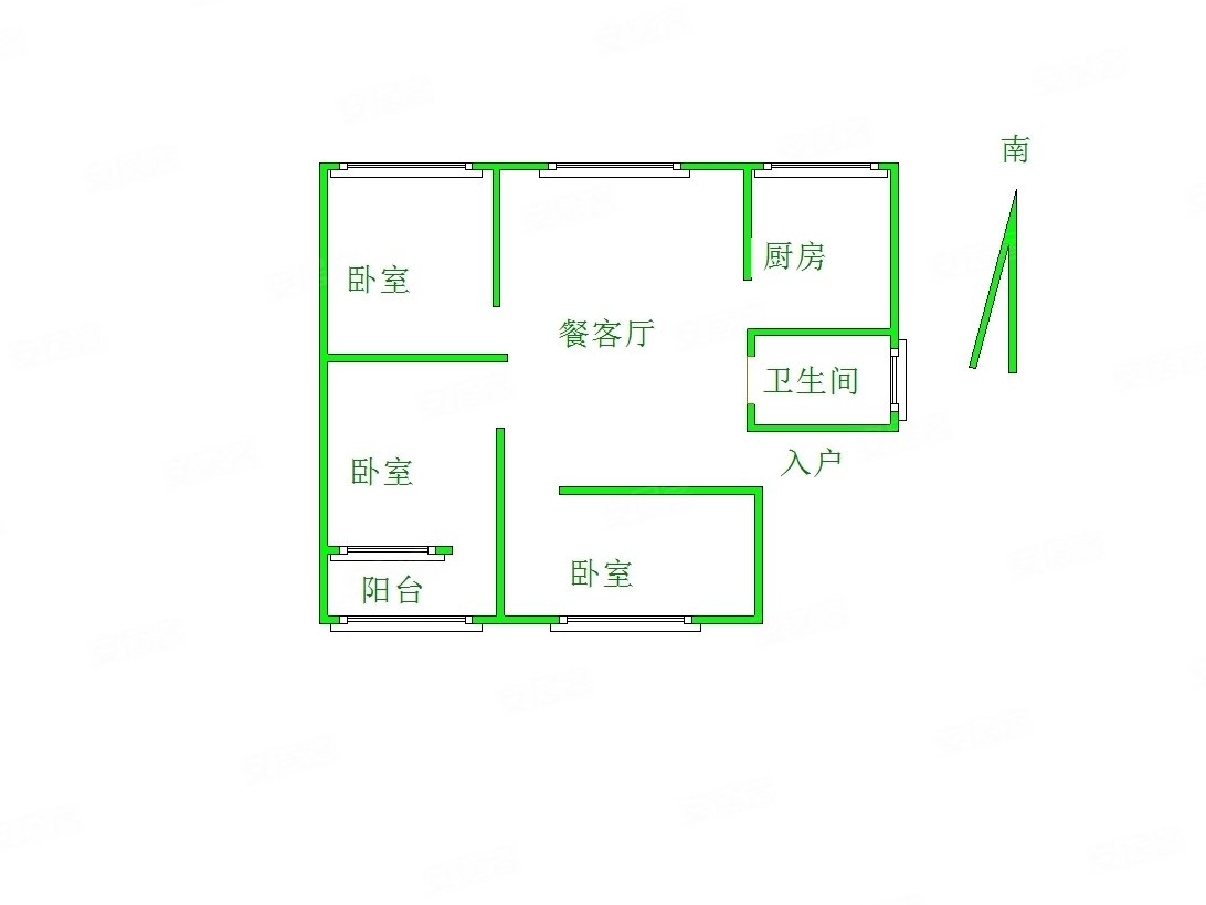 报晓新村3室1厅1卫100.44㎡南北69万