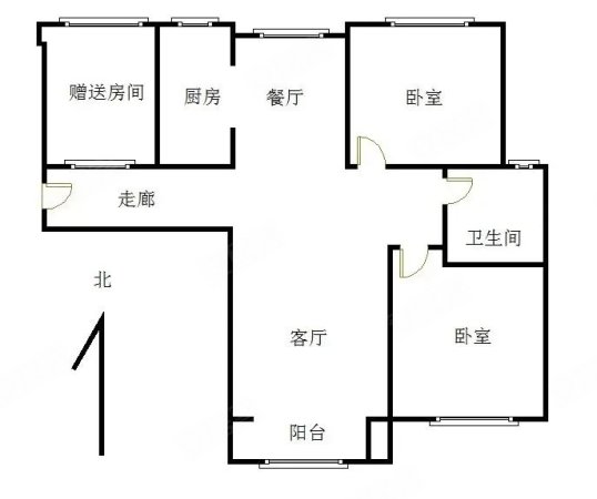 香邑溪谷玫瑰园3室2厅1卫100.63㎡南北88万