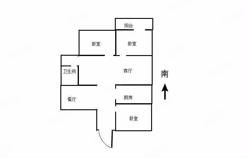 昆州路怡芳苑小区79平70万精装修3室端头房采光好