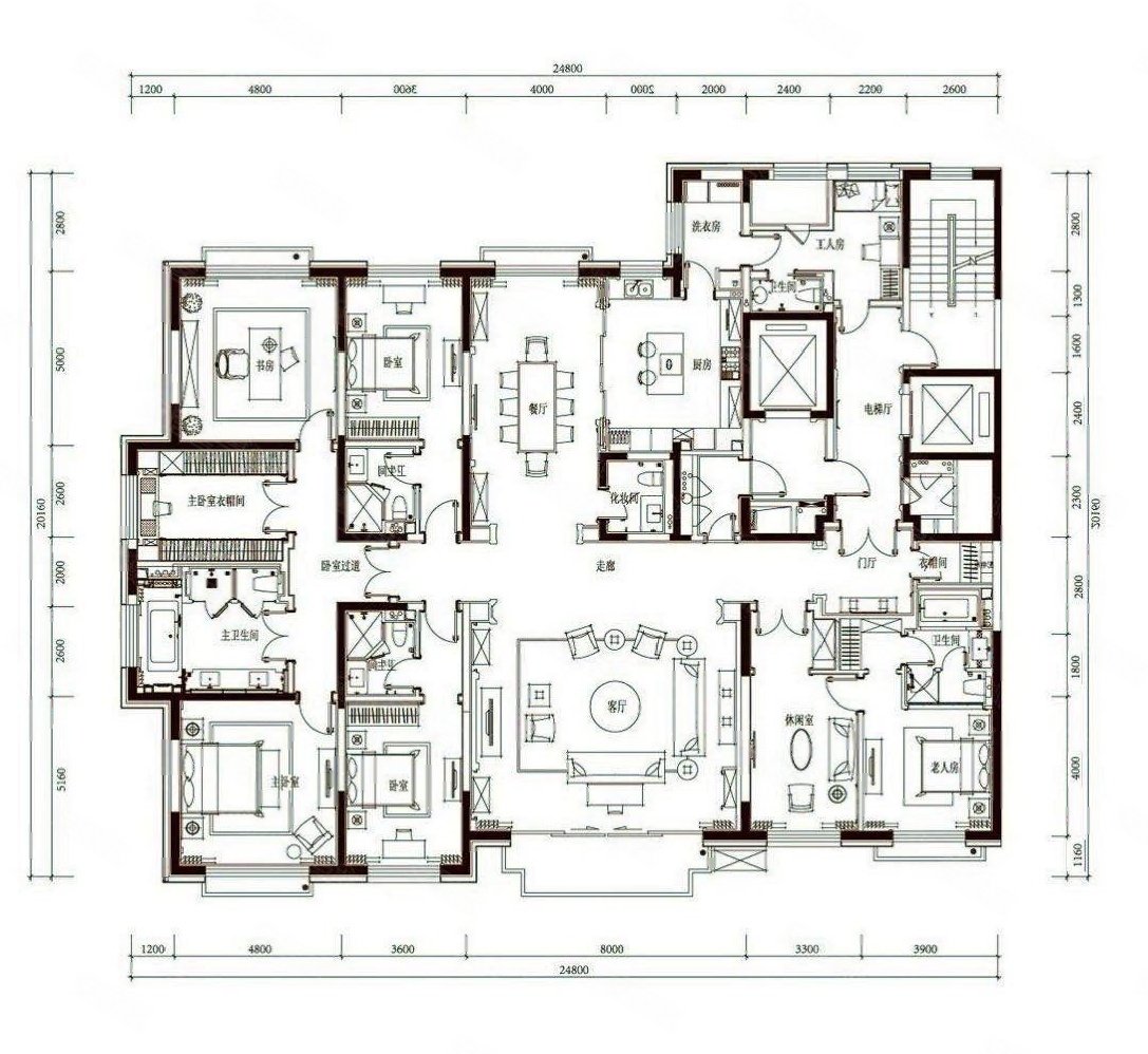 泛海世家西府5室2厅6卫459.47㎡南北7200万