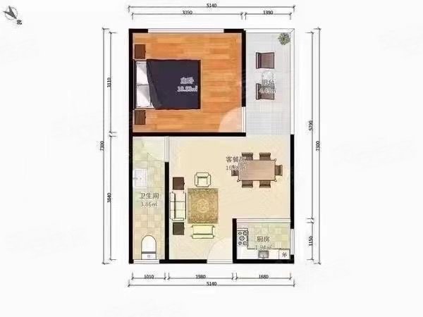 【多图】永德宝邸南区,吴泾租房,永德宝邸!出门地铁口!一室一厅!