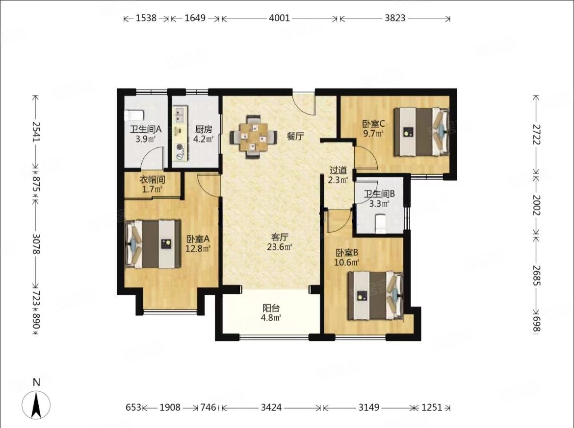 建发央著(二期) 临地铁 小三房 装修好 满二 带电梯