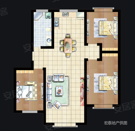 碧桂园云著3室2厅1卫121㎡南北60万