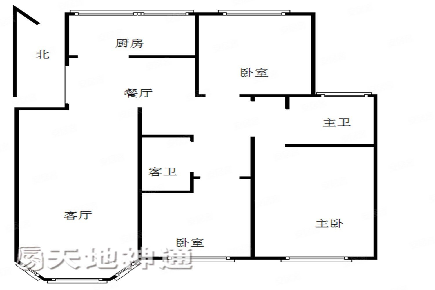 馥郁苑3室2厅2卫135.34㎡南北400万