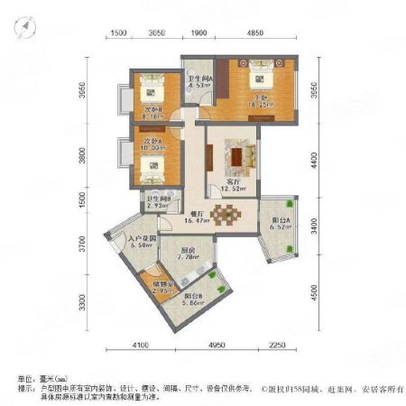 凯丽滨江花园3室2厅2卫146.2㎡东西340万