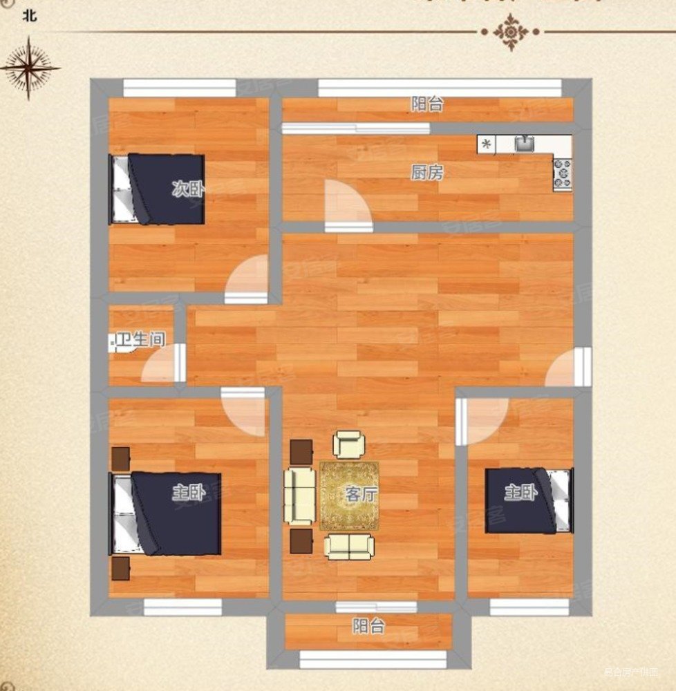 颍泽洲 三室一厅一卫,颍泽洲二手房,220万,3室1厅,1卫,94.