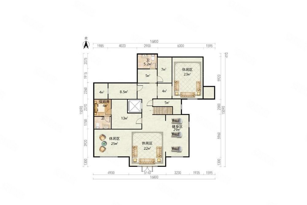 格拉斯小镇(别墅)4室3厅4卫449㎡南北3182万