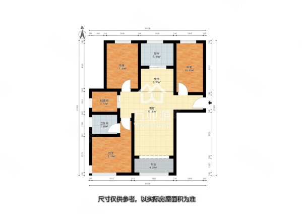 碧桂园滨海城3室2厅2卫121㎡南北165万