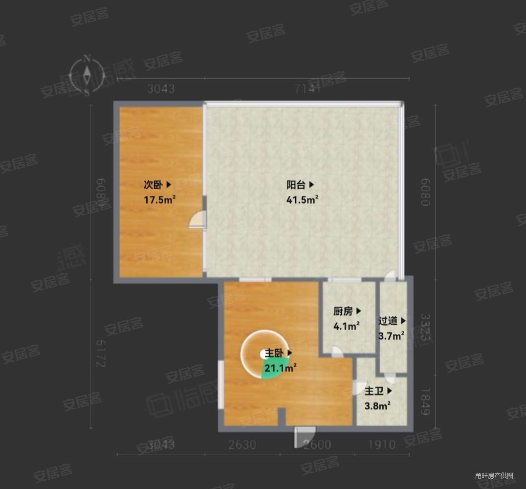 江南一品(商住楼)2室0厅1卫56.22㎡北65万