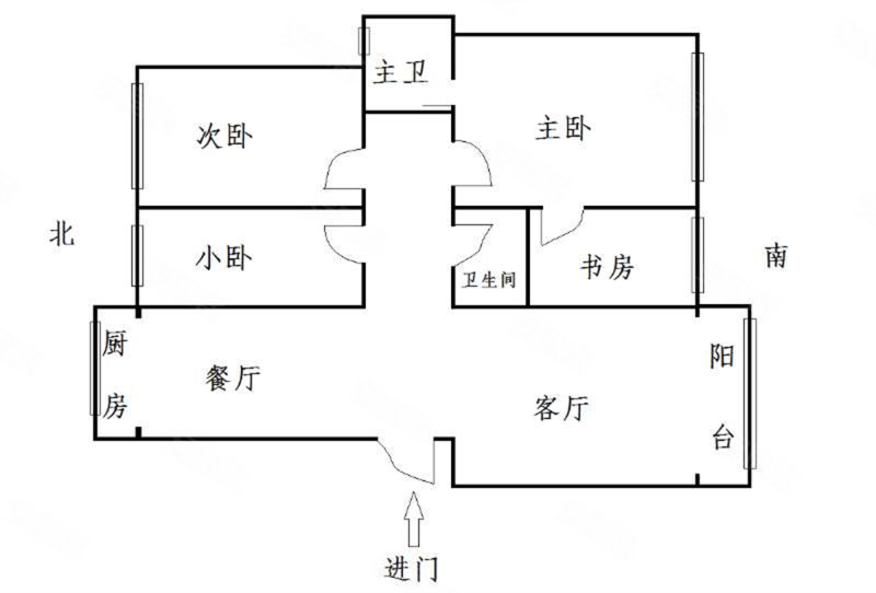 和顺欧典花园4室2厅1卫122.9㎡南北143万