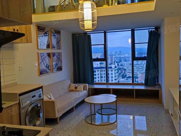 昆明五华龙泉路万彩城(商住楼)万彩荟loft公寓中空两室全新精装修带