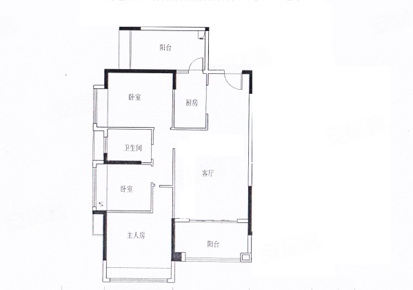 中源明珠3室2厅1卫86㎡南北46.8万