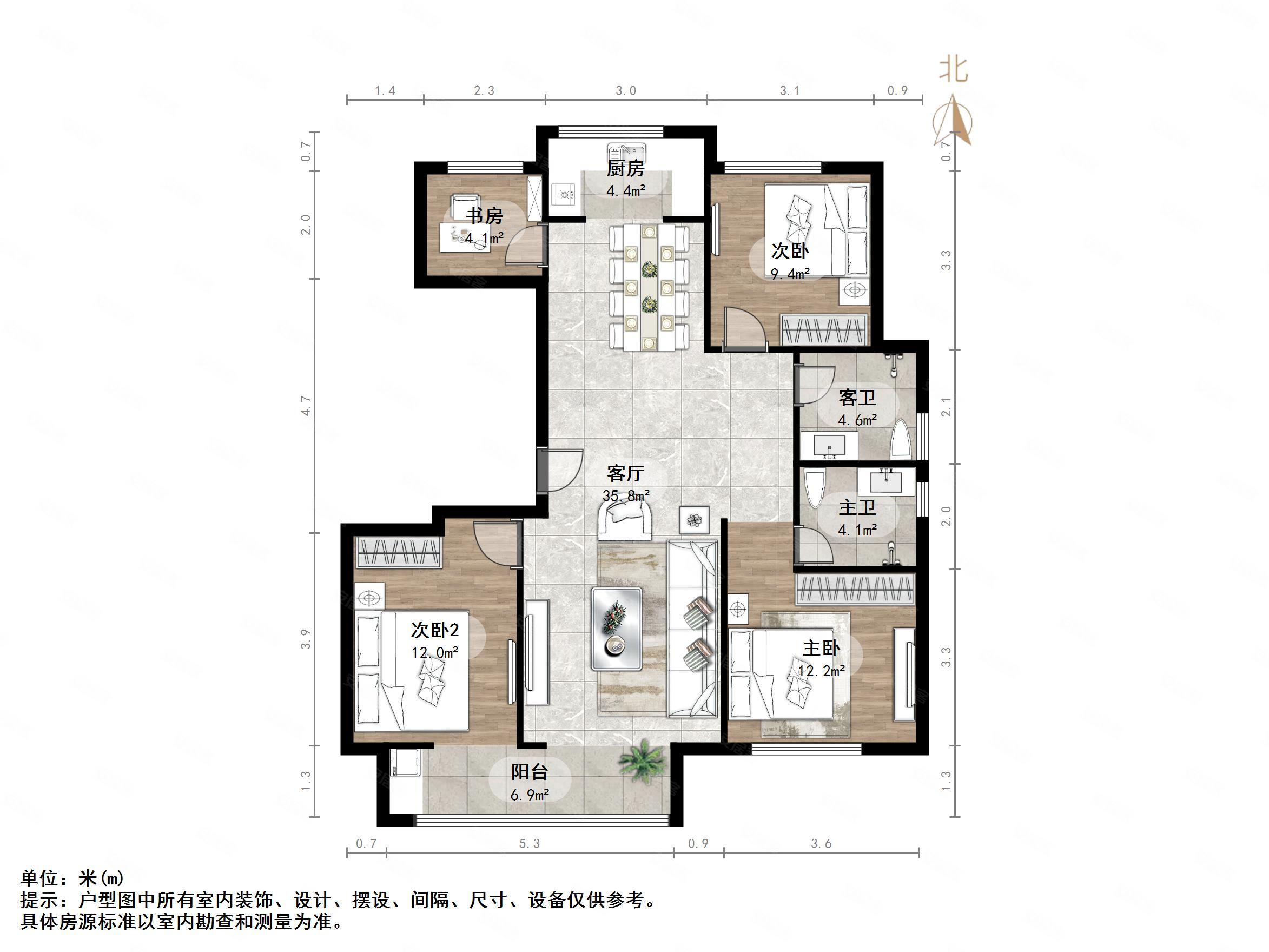 杨柳春风杨柳郡4室2厅2卫132㎡南北193万