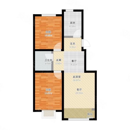 高科花园2室1厅1卫67㎡南北29.4万