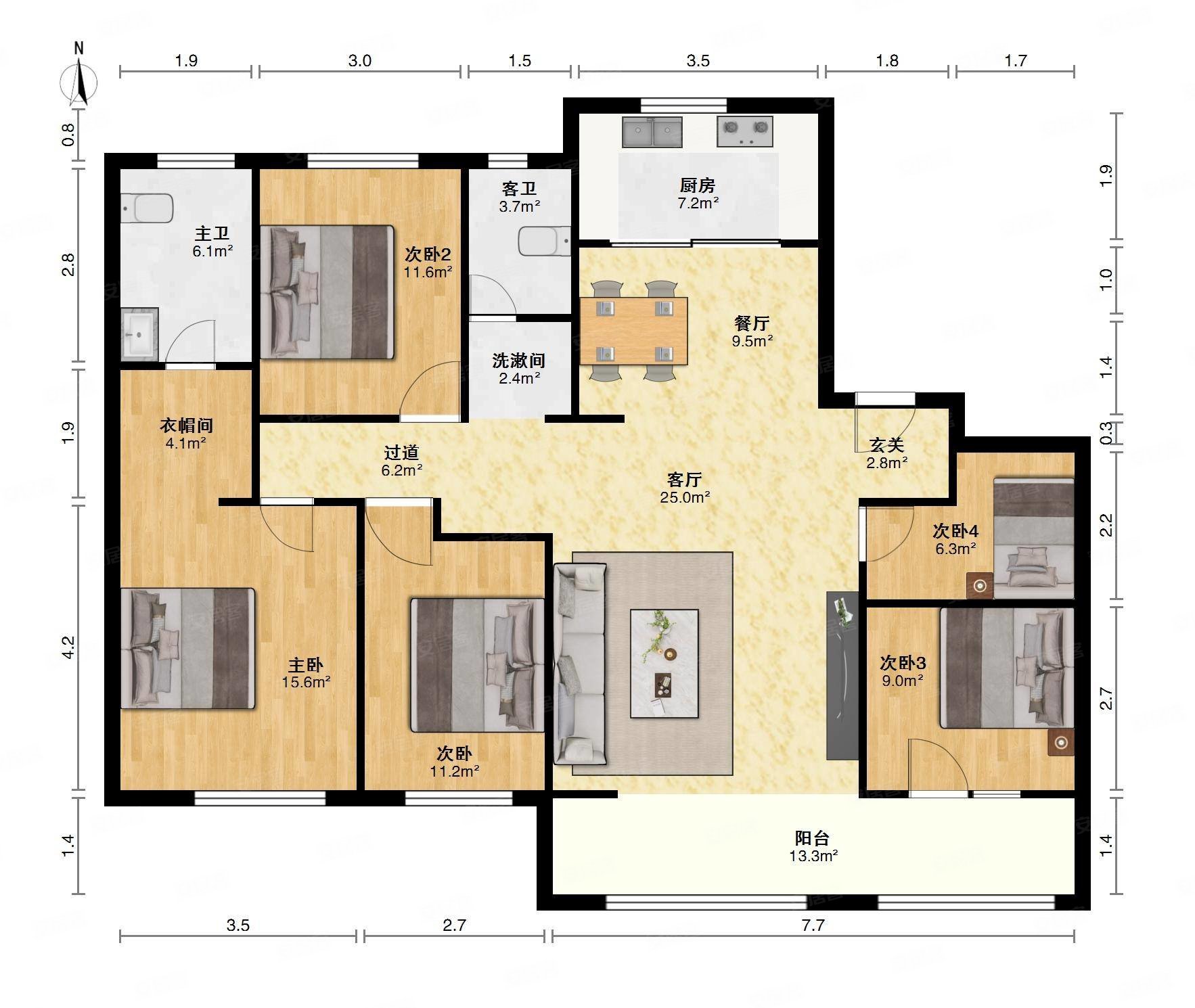 豪装急售正荣紫阙台5房3卫2梯2户南北通透有匙即看