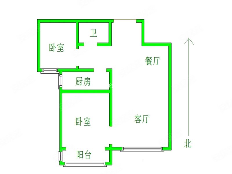 燕大西苑2室2厅1卫94.59㎡南北78万