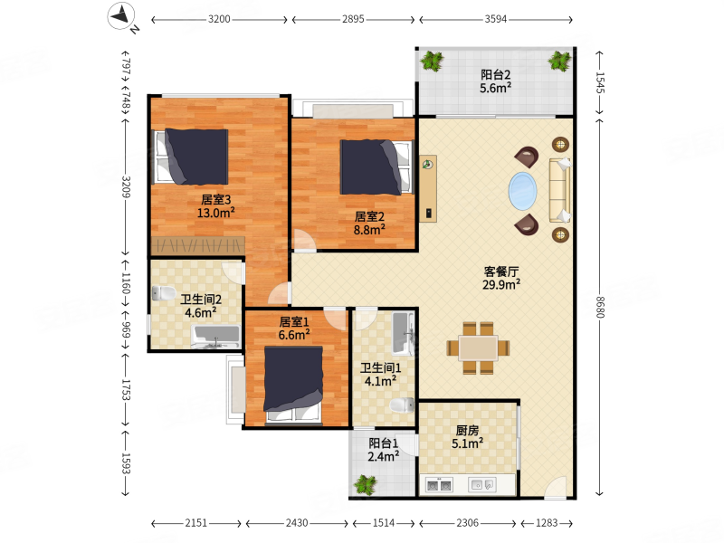 京基御景珑庭户型图图片