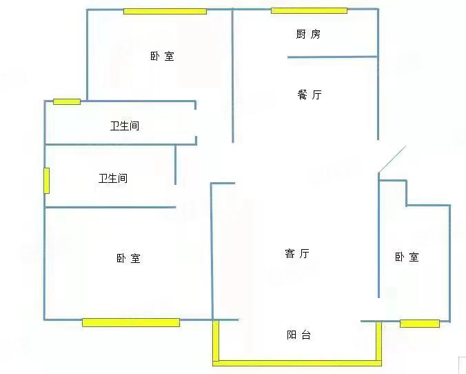 公路小区3室2厅1卫86㎡南北28万