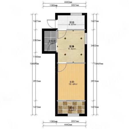 桃园小区1室1厅1卫40㎡南北80万