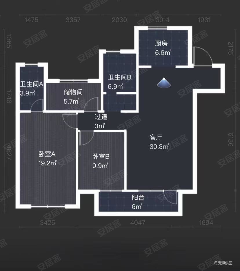 民生城玖峯五期3室2厅3卫127.44㎡东76万