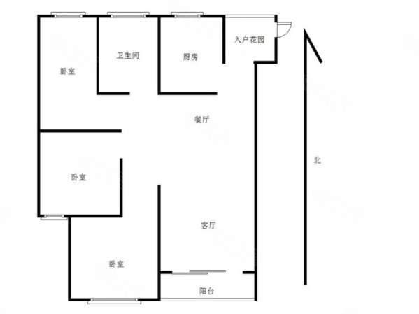 伟星金域国际3室2厅1卫110㎡南北78万