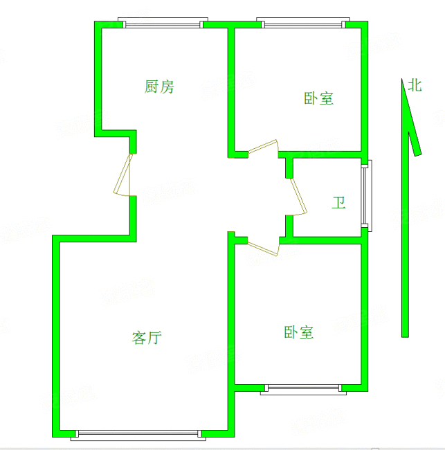 航苑小区2室1厅1卫102㎡南北110万