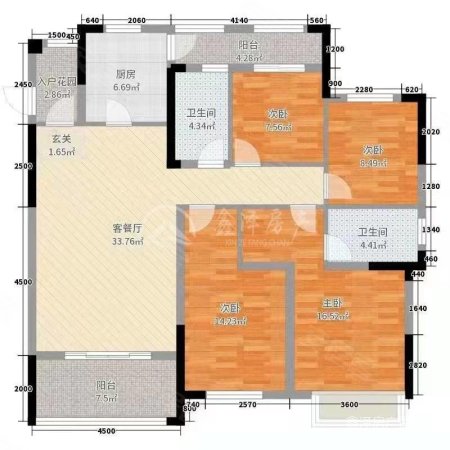 瑞丰新城3室2厅2卫133㎡南北58.8万