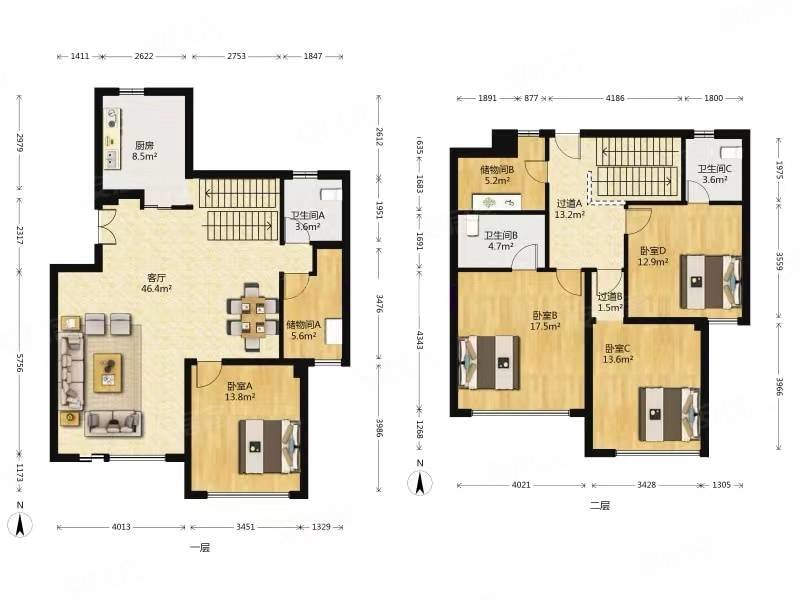 东五环京城雅居南北通透大复式四居出售使用面积大随时看