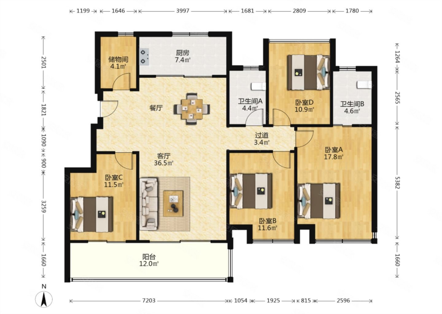 专做姚江晴雨30万装修70米楼间距地暖空调采光看