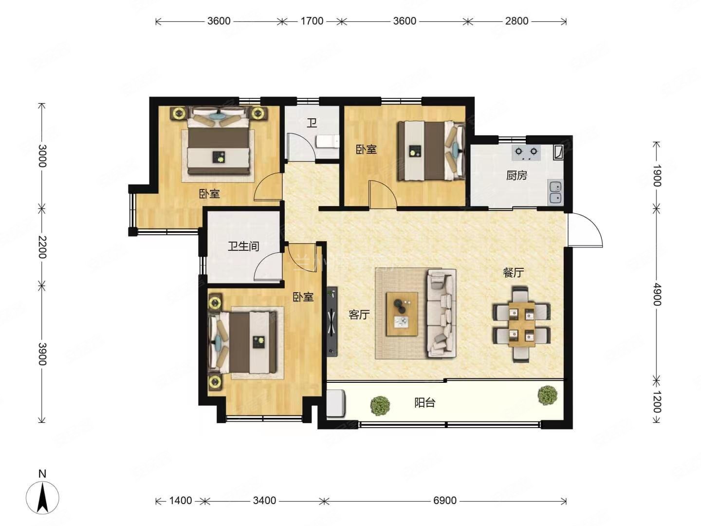 大名城海洋馆旁云海轩三室两厅大横厅可按揭南北通透