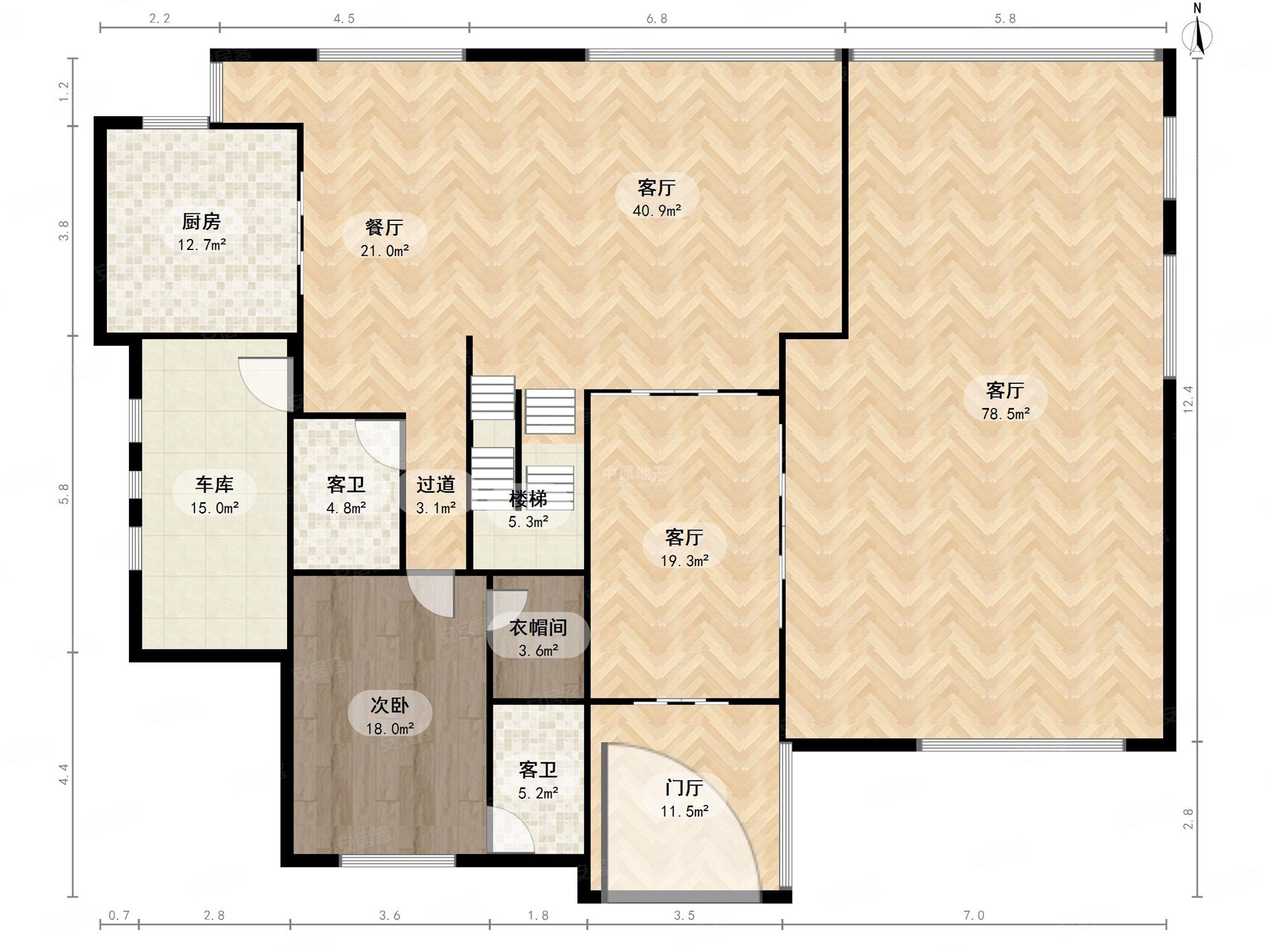 西山美庐5室3厅7卫615.6㎡南北7200万