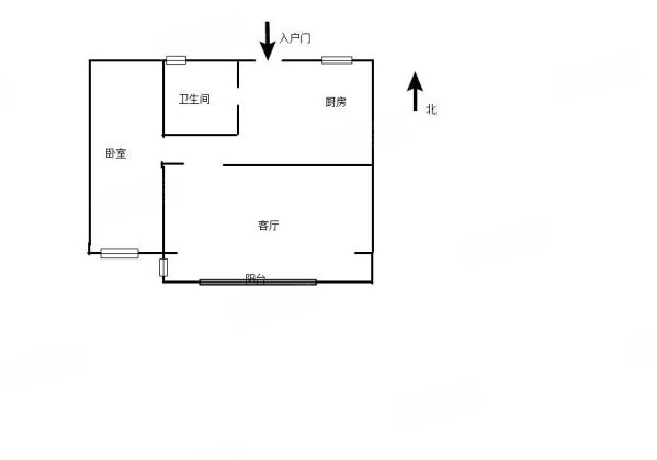 向阳苑1室1厅1卫47㎡南北15万