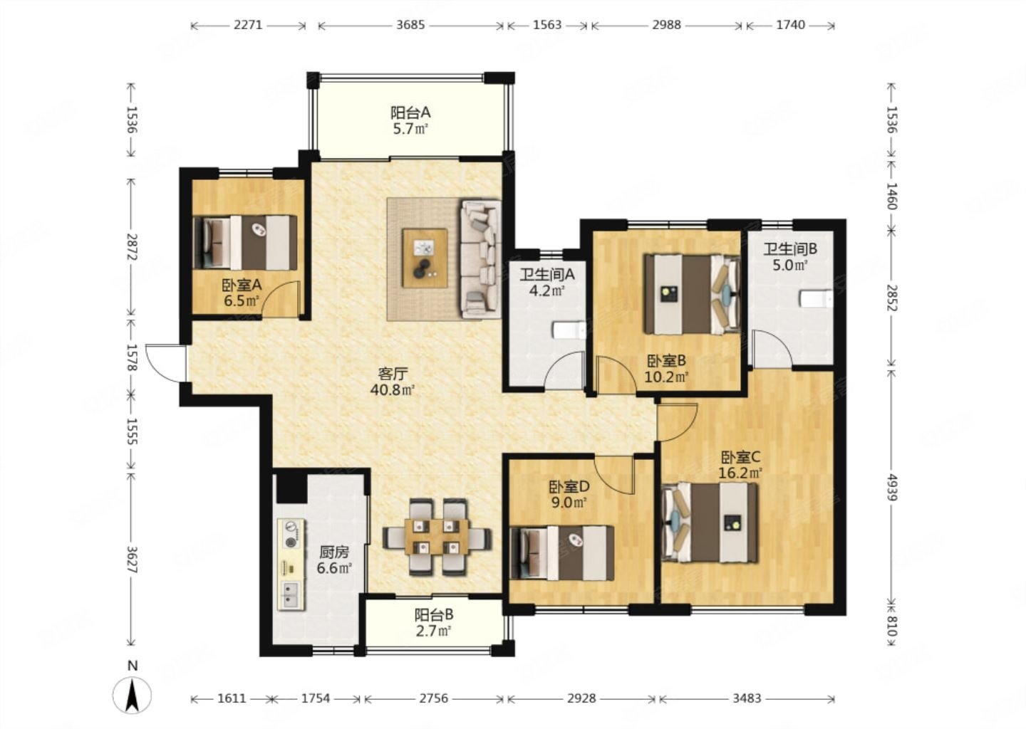 业主低于市场价急卖德中德小华润凯旋门精装四房南北通透
