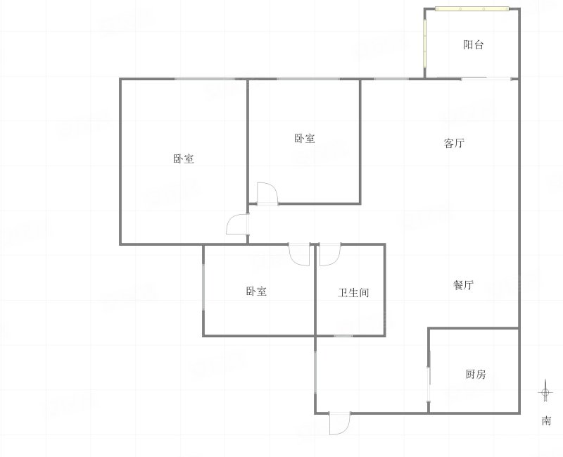 渝铁家苑(一二期)3室2厅1卫86㎡南北112万