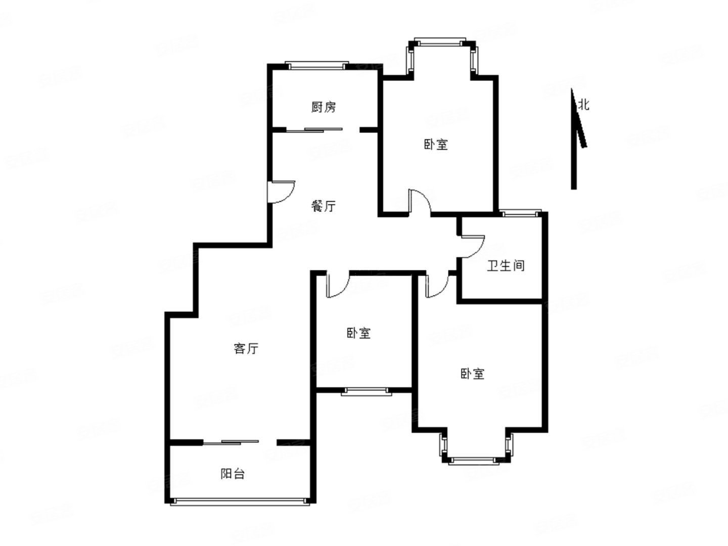 名城嘉苑3室2厅1卫125㎡南北119.8万