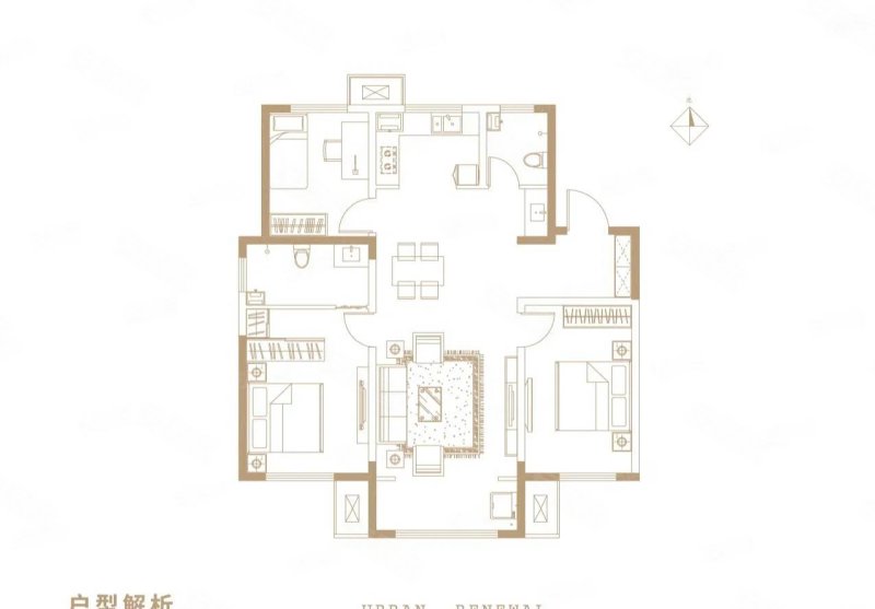 七里佳苑3室2厅2卫132㎡南北102万