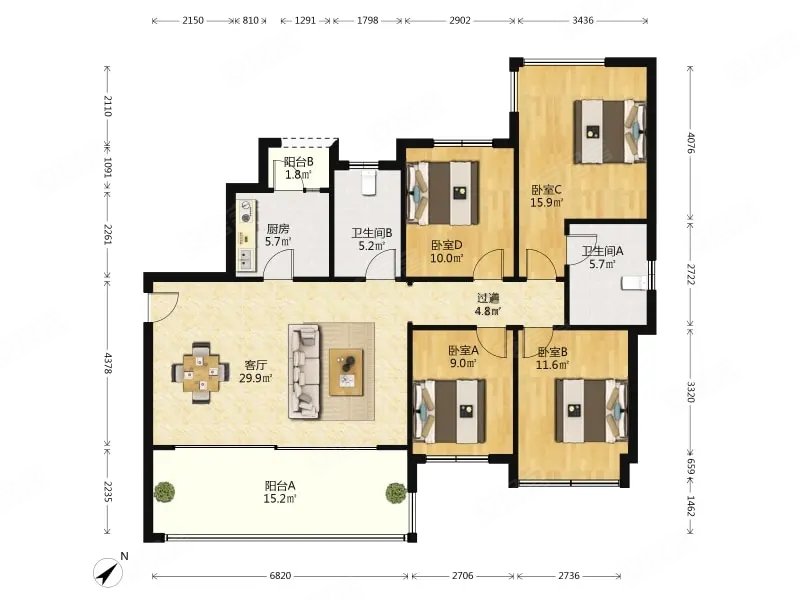 中铁建西派城  东南朝向 带大阳台 随时看房电梯房 近地铁