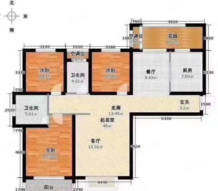 星凯国际3室2厅2卫126㎡南北120万